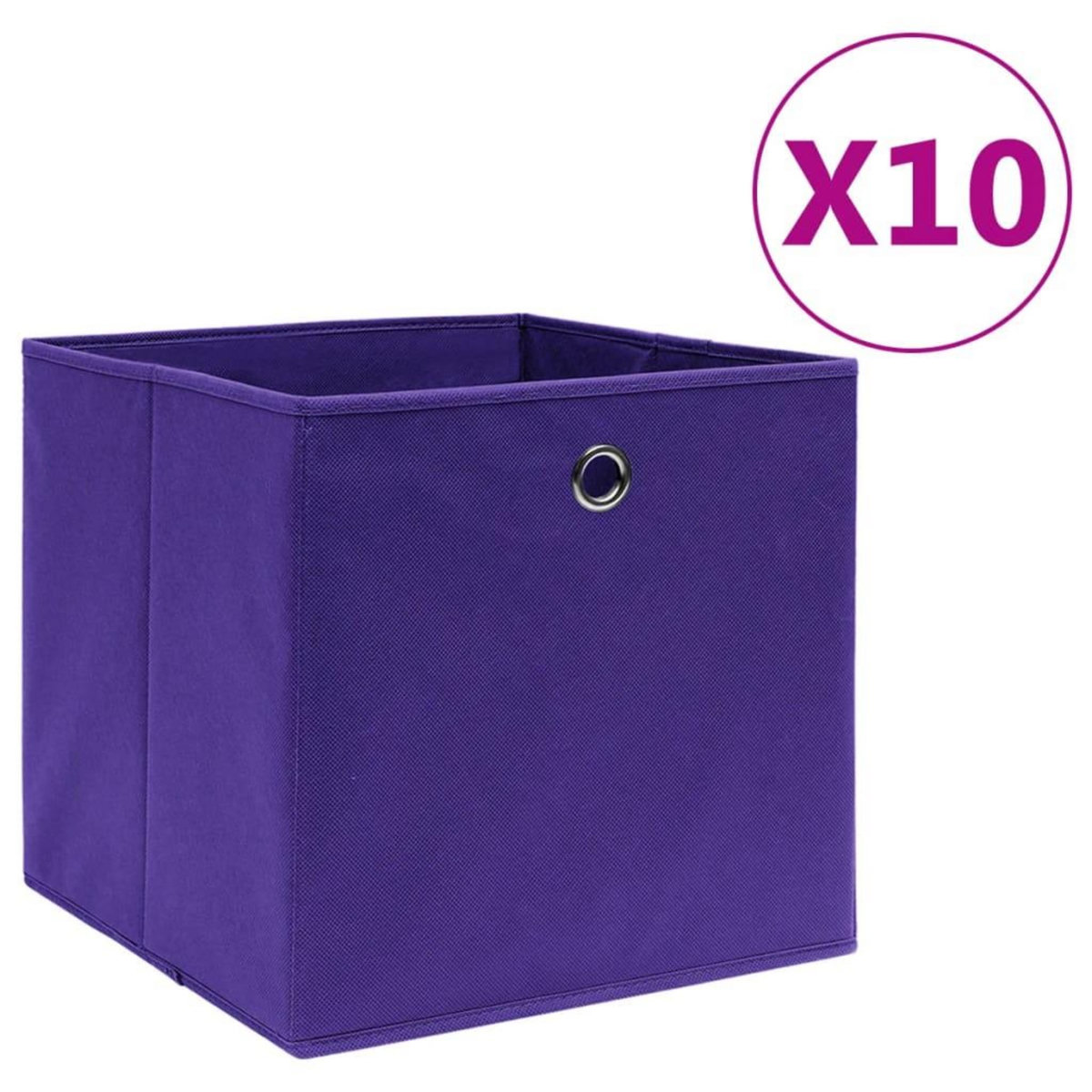 VIDAXL Boîtes de rangement 10 pcs Tissu intisse 28x28x28 cm Violet