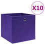 Voir la diapositive 1 : VIDAXL Boîtes de rangement 10 pcs Tissu intisse 28x28x28 cm Violet