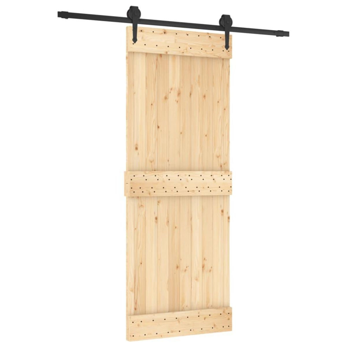 VIDAXL Porte coulissante et kit de quincaillerie 80x210 cm pin massif