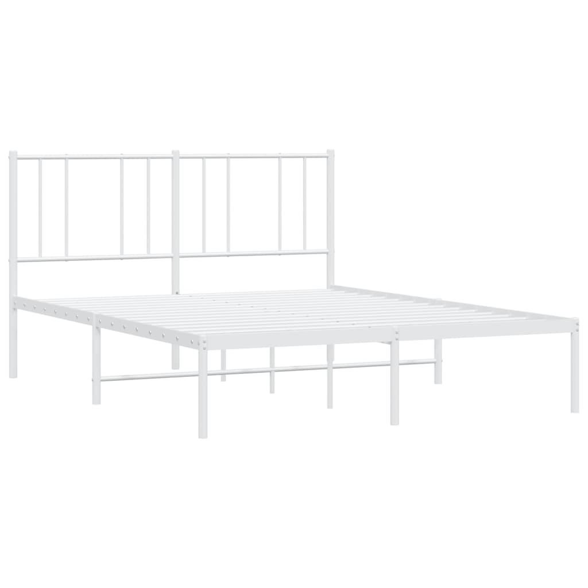 Voir la diapositive 3 : VIDAXL Cadre de lit metal sans matelas et tete de lit blanc 140x190 cm