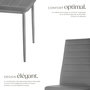 Voir la diapositive 3 : tectake Ensemble de chaises de salle à manger rembourrées avec revêtement aspect cuir gris Lot de 4