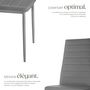 Voir la diapositive 3 : tectake Ensemble de chaises de salle à manger rembourrées avec revêtement aspect cuir gris Lot de 4