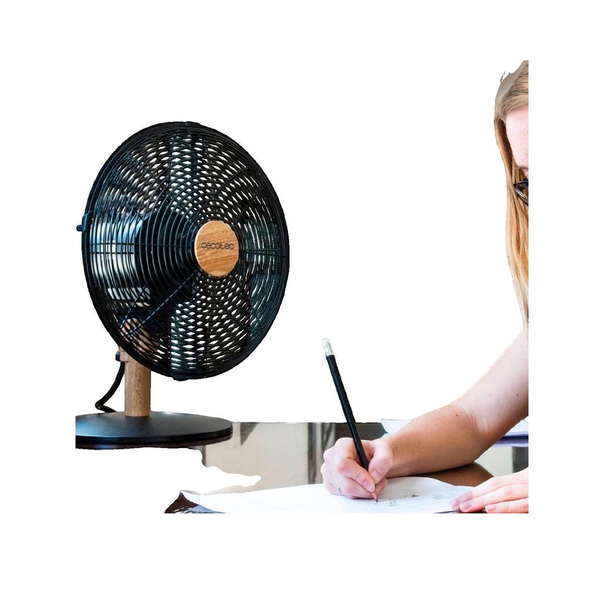 Voir la diapositive 2 : CECOTEC Ventilateur de table Cecotec EnergySilence 600 intérieur bois