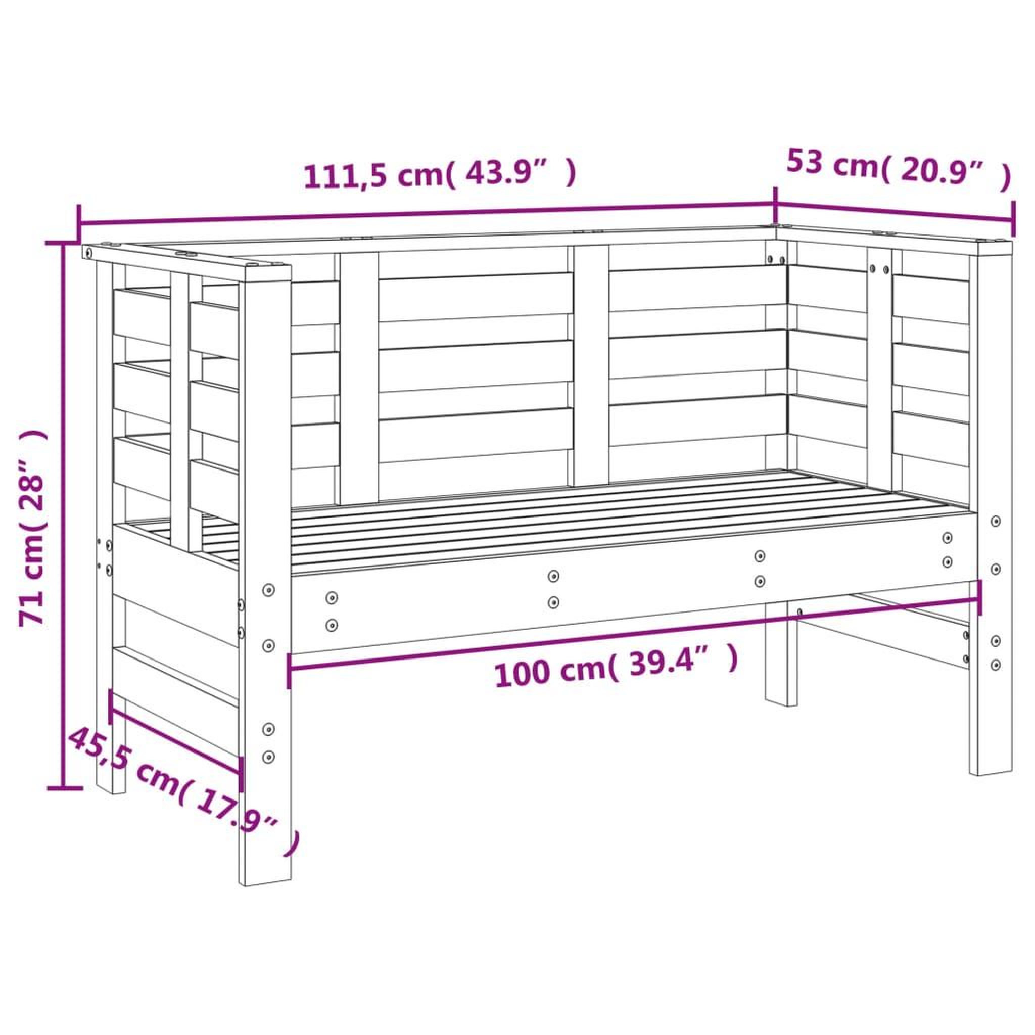 Voir la diapositive 6 : VIDAXL Salon de jardin 3 pcs noir bois massif de pin