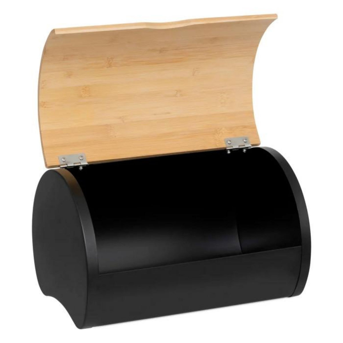 FIVE Boîte à Pain en Métal  Bambou  32cm Noir & Naturel