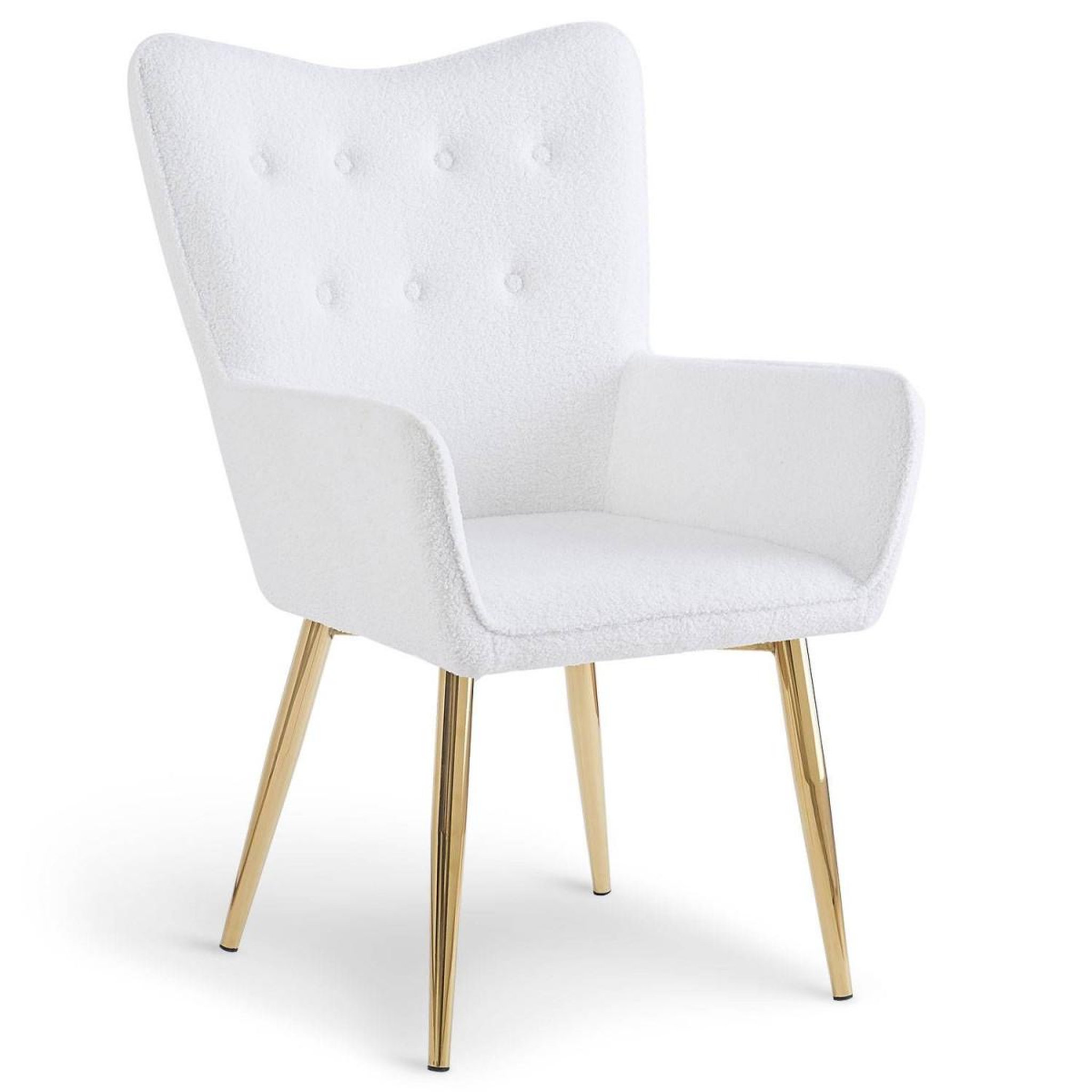 Voir la diapositive 1 : Paris Prix Fauteuil scandinave bouclette  dolna  100cm blanc