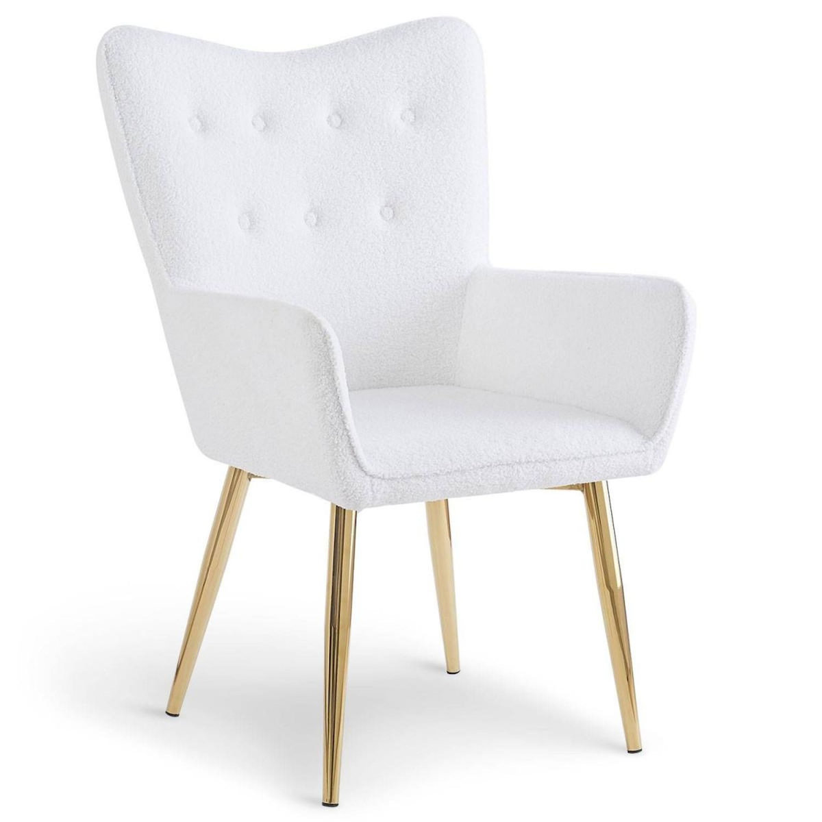 Paris Prix Fauteuil Scandinave Bouclette  Dolna  100cm Blanc