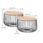 Voir la diapositive 4 : IDIMEX Lot de 2 tables d'appoint PADOVA, en métal noir et décor bois naturel