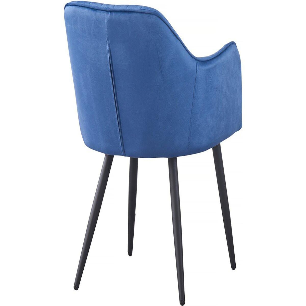Habitat et Jardin Lot de 2 chaises  Velma  en velours avec accoudoirs - Bleu