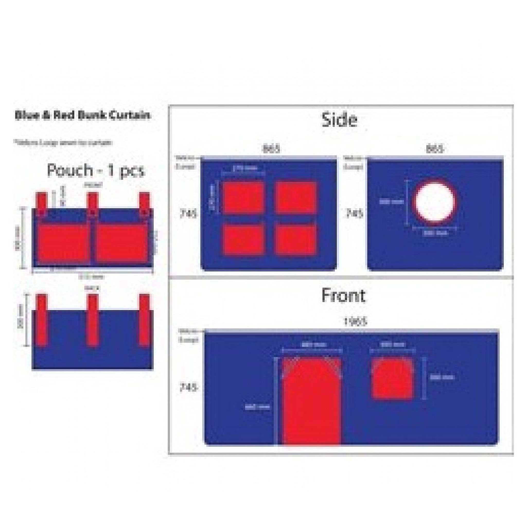 Voir la diapositive 2 : Paris Prix Tente textile pour lit  pino rouge  bleu
