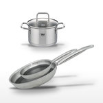 ELO Lot 1 Faitout 14cm et 2 Poêles 24/28cm Elo Relief Solution