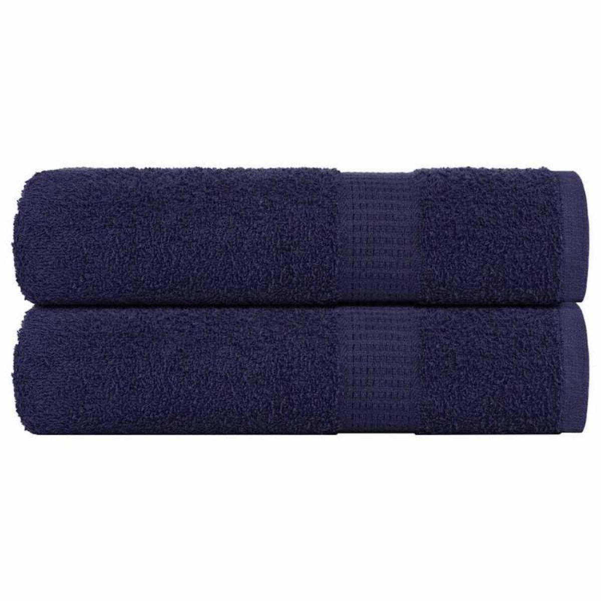VIDAXL Serviettes de douche 2 pcs bleu marine 70x140 cm 100% coton