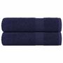 Voir la diapositive 1 : VIDAXL Serviettes de douche 2 pcs bleu marine 70x140 cm 100% coton