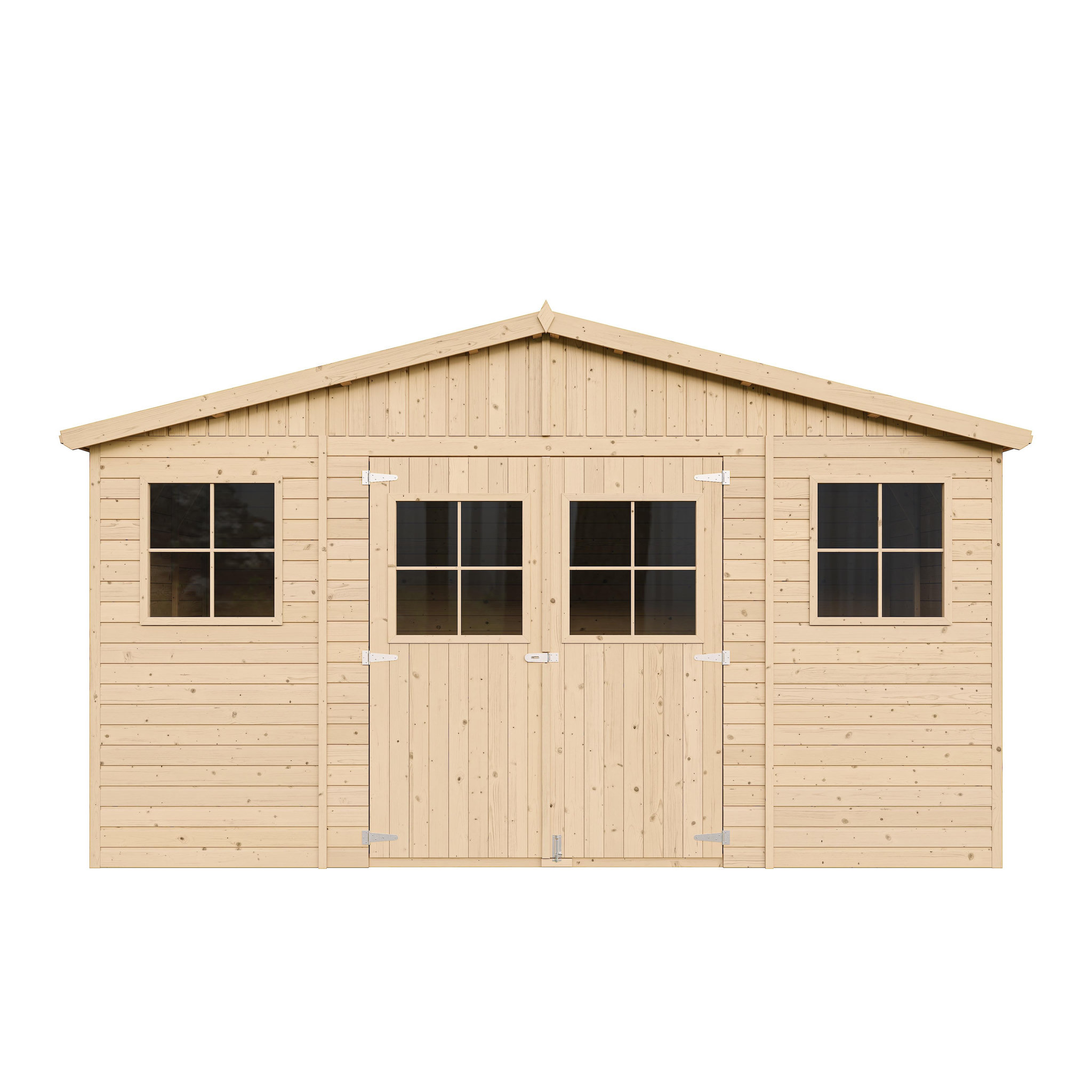 Voir la diapositive 3 : TIMBELA Abri de Jardin en Bois 11.91 m² Cabanon Jardin Exterieur à Outils et Velo avec Fenêtres M331