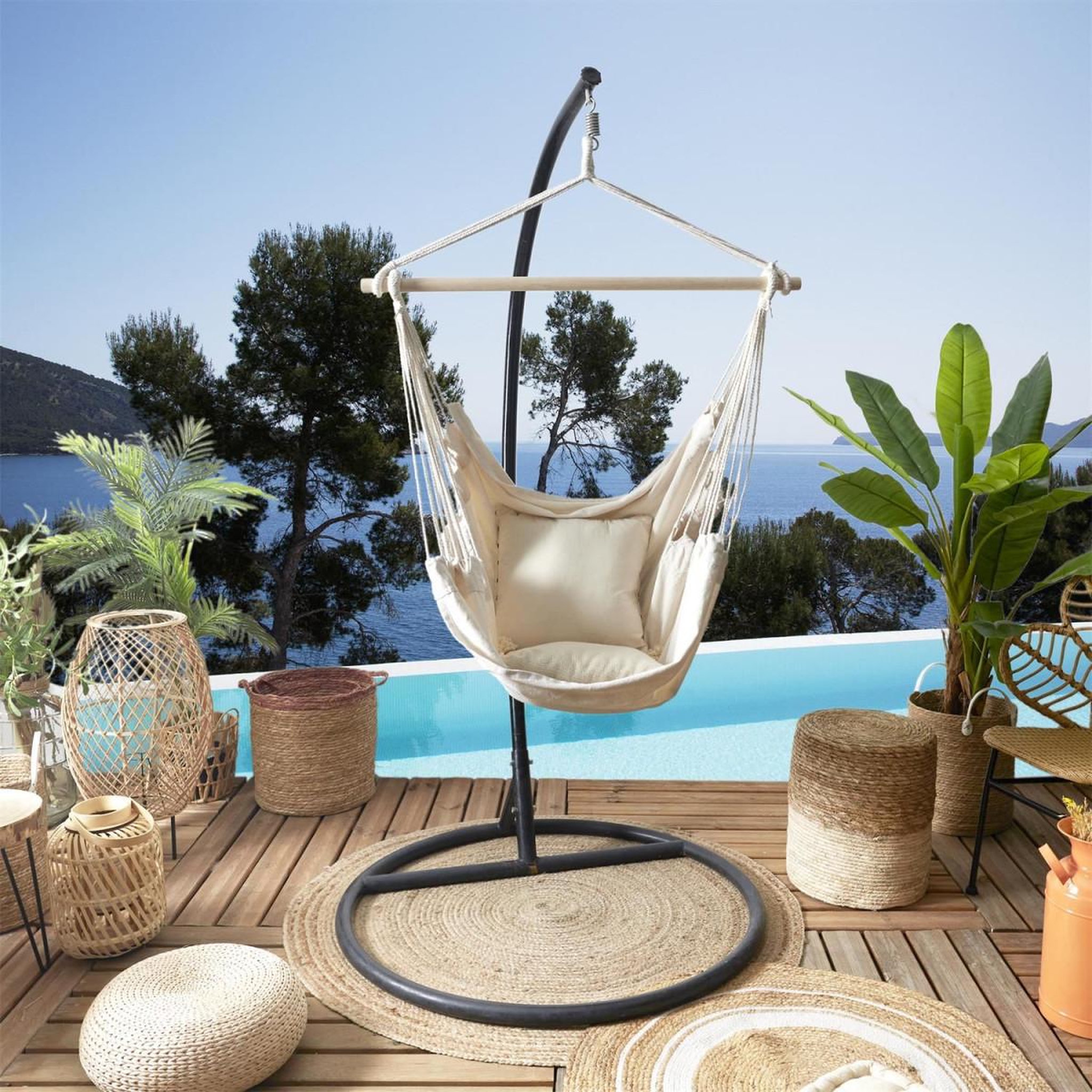 Voir la diapositive 5 : The Home Deco Factory Balancelle design  sumatra  125cm beige