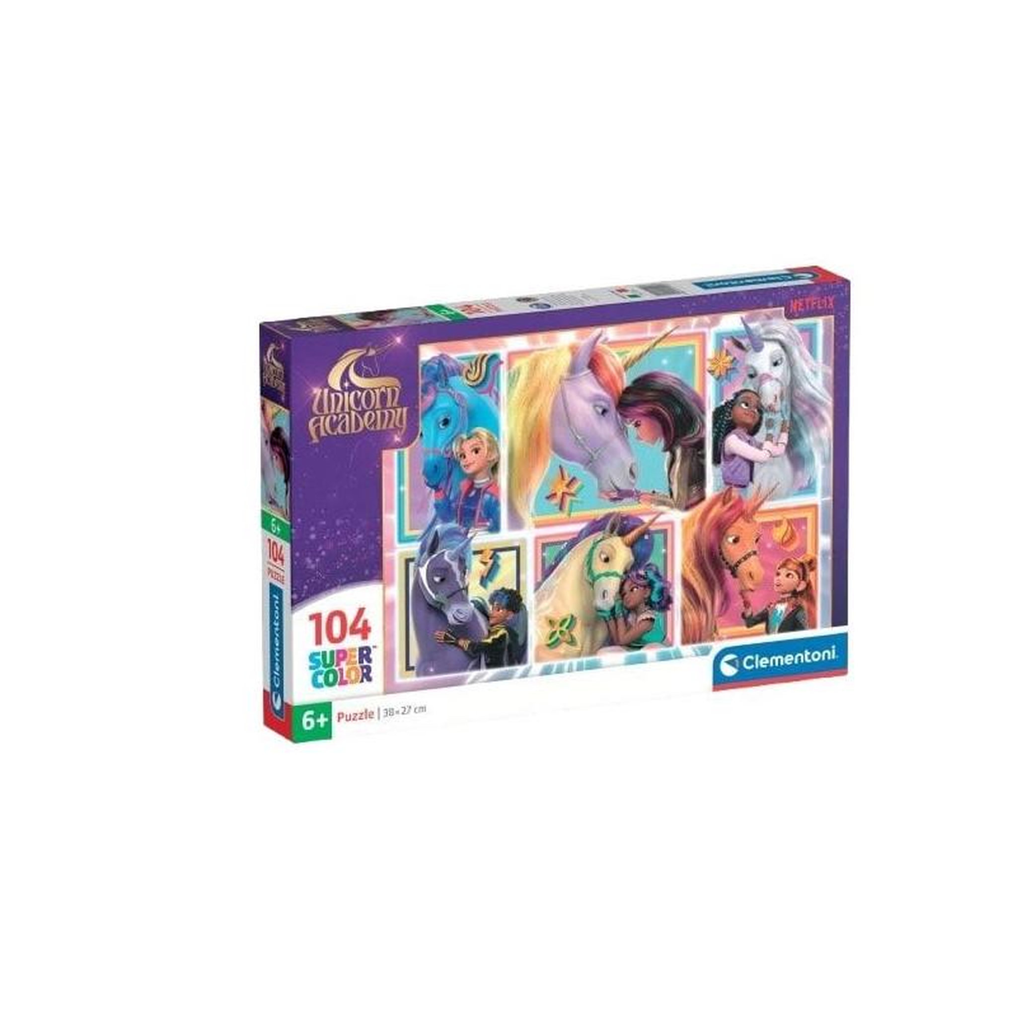 CLEMENTONI Puzzle enfant 104 pièces – Unicorn Academy – Univers licorne magique – Dès 6 ans – Clementoni