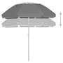 Voir la diapositive 2 : VIDAXL Parasol de plage anthracite 300 cm