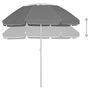 Voir la diapositive 2 : VIDAXL Parasol de plage anthracite 300 cm