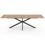 Voir la diapositive 3 : ID MARKET Table à manger extensible rectangle ALIX 8-12 personnes pied araignée bois et noir 200-240 cm