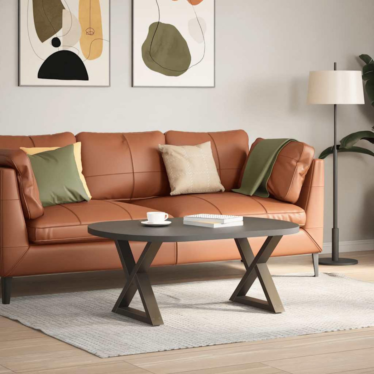 VIDAXL Pieds de table basse 2pcs acier naturel 50x(42-43,3)cm