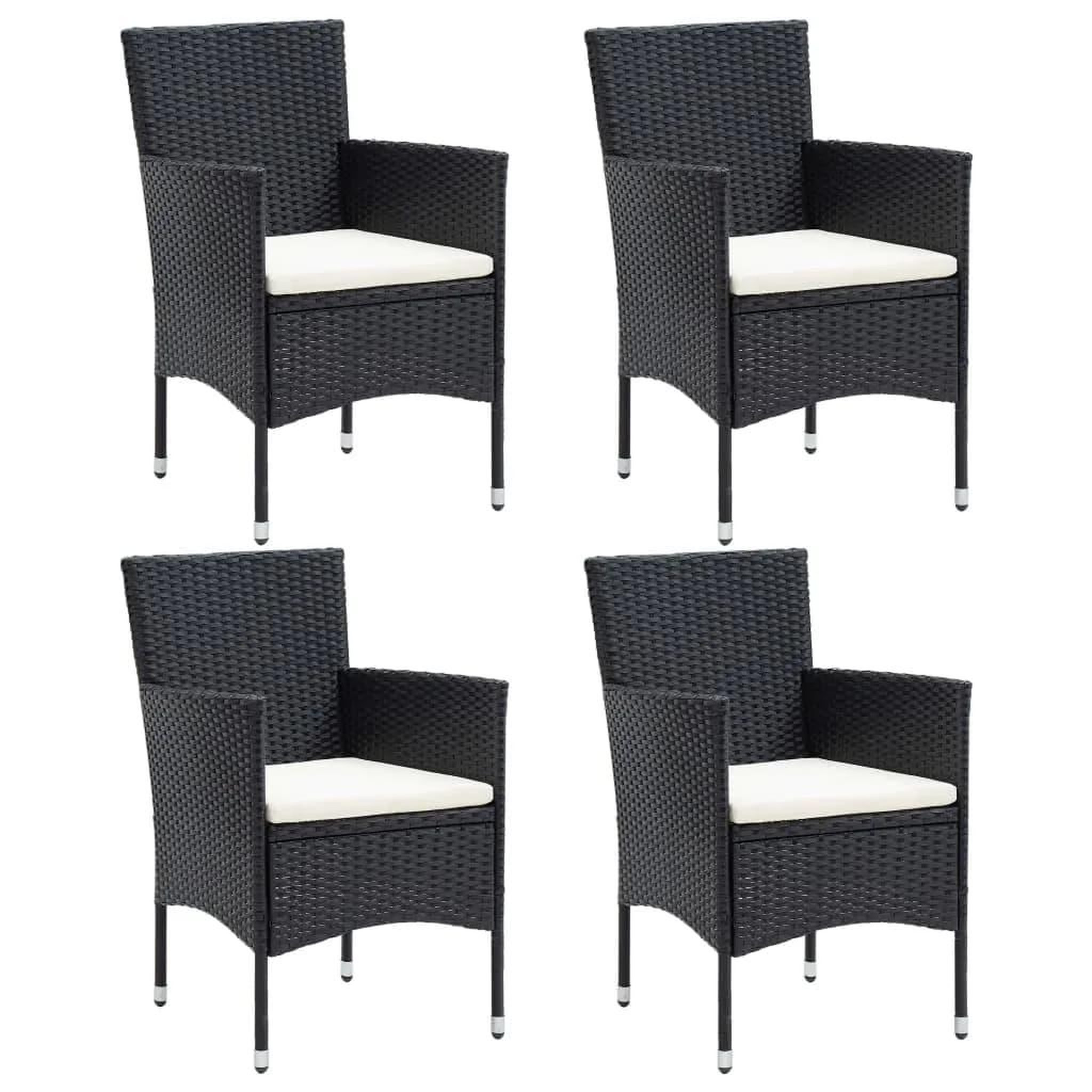 Voir la diapositive 3 : VIDAXL Ensemble a dîner de jardin avec coussins 5 pcs poly rotin noir
