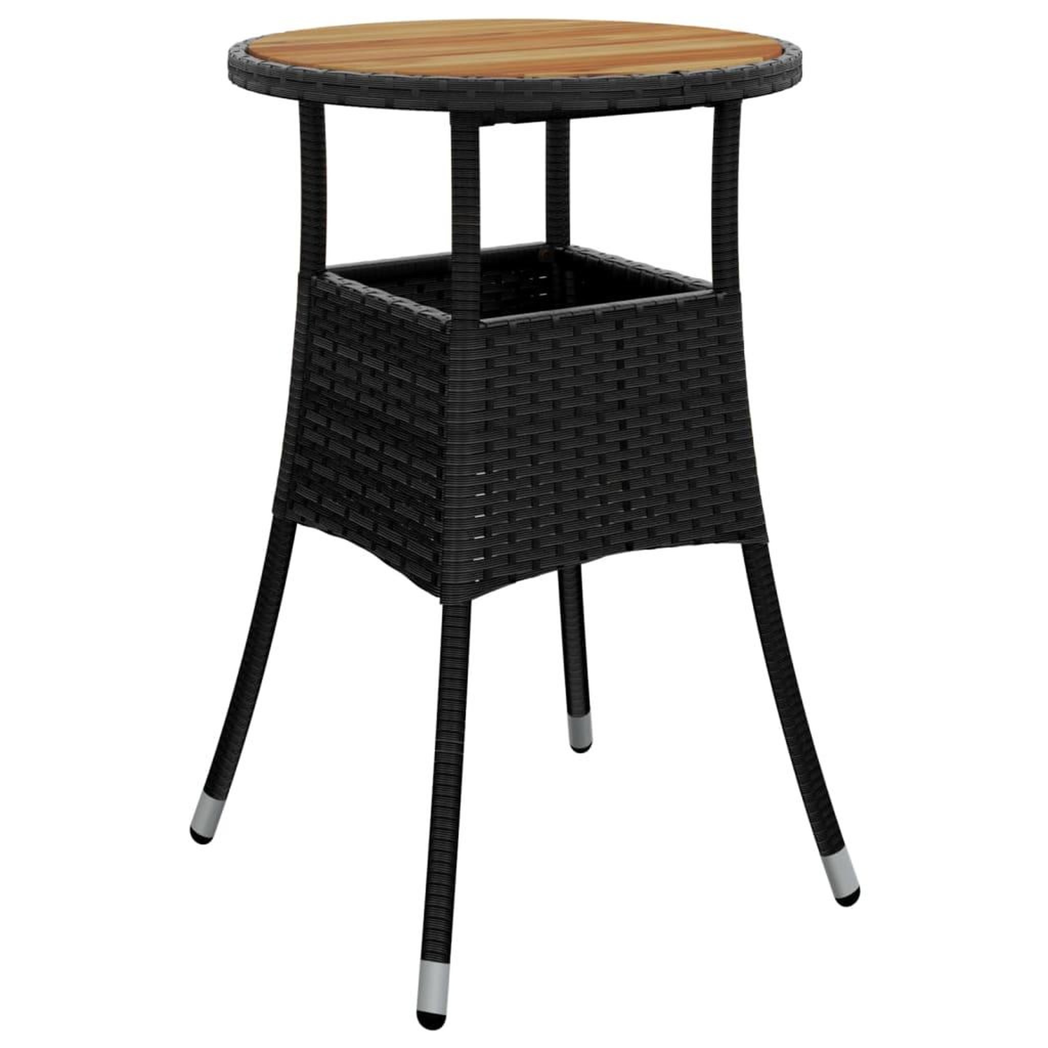 Voir la diapositive 4 : VIDAXL Ensemble a manger de jardin et coussins 3 pcs noir rotin acacia