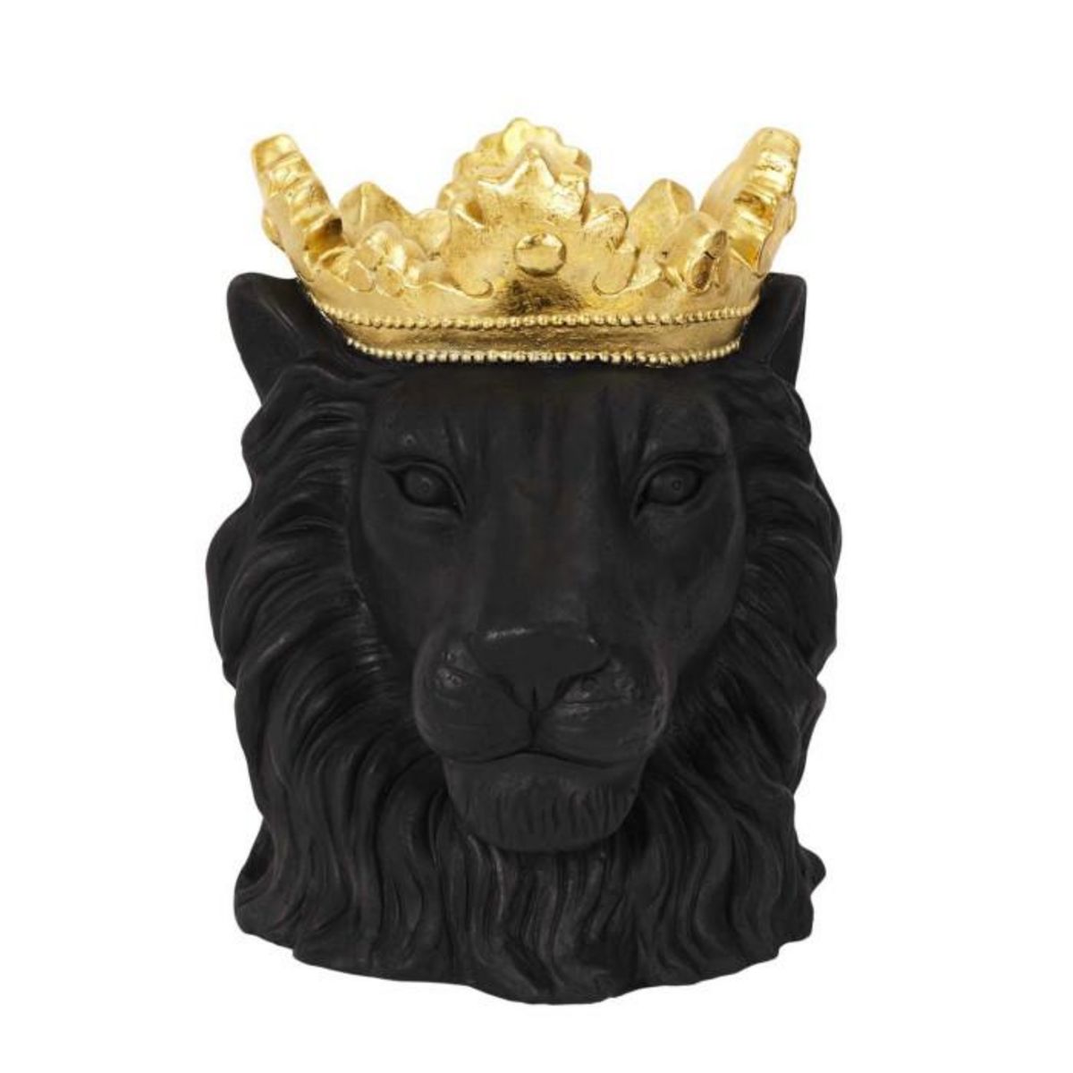 Paris Prix Cache-Pot Tête de Lion  Couronne  39cm Noir