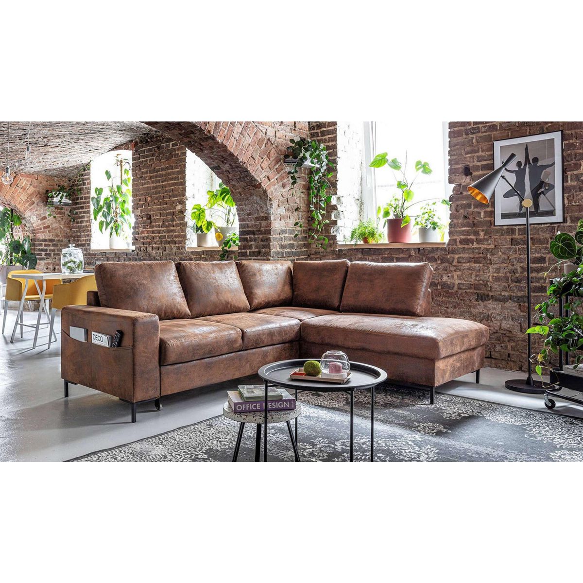 BEST MOBILIER Lilly - canapé d'angle droit - 5 places - convertible - en microfibre