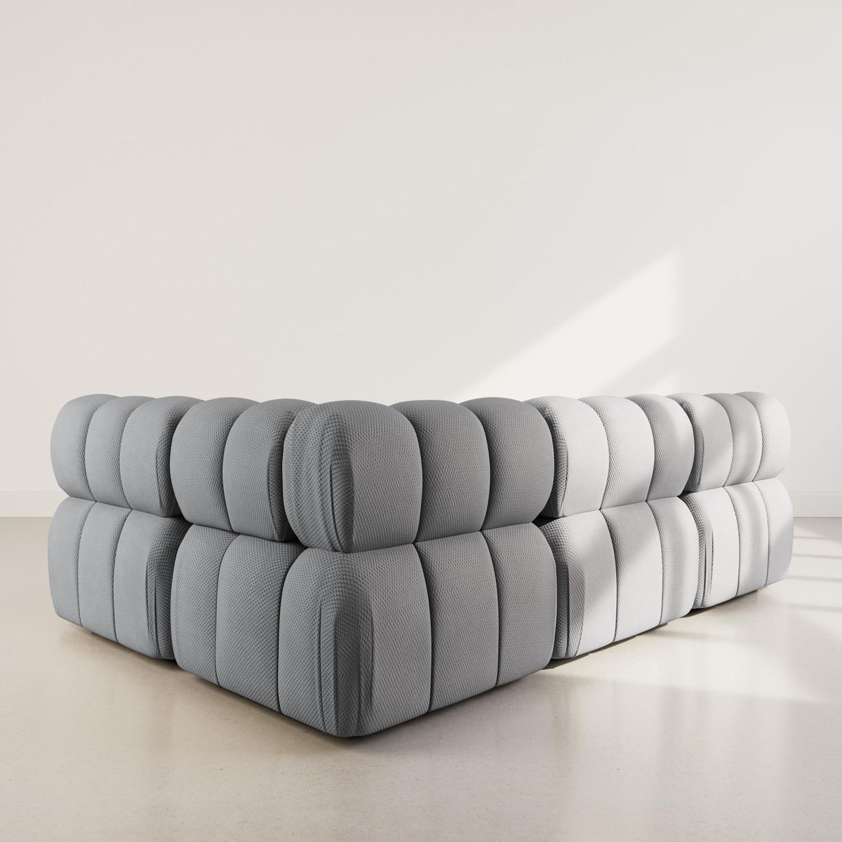 LISA DESIGN Ruby - canapé modulable d'angle droit 5 places en velours texturé