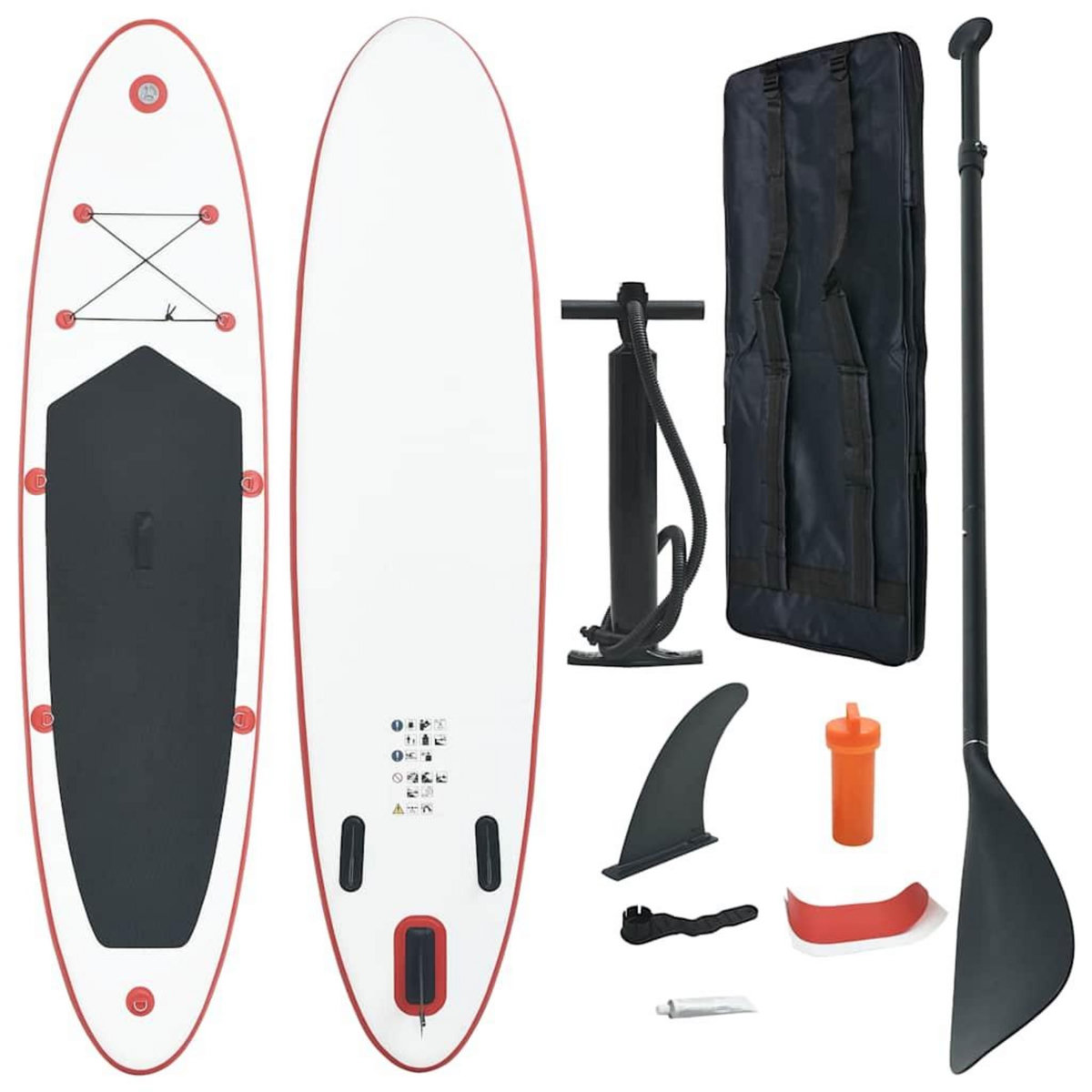 VIDAXL Ensemble de planches SUP gonflables rouge et blanc