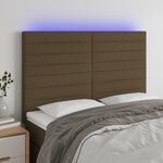 VIDAXL Tete de lit a LED Marron fonce 144x5x118/128 cm Tissu