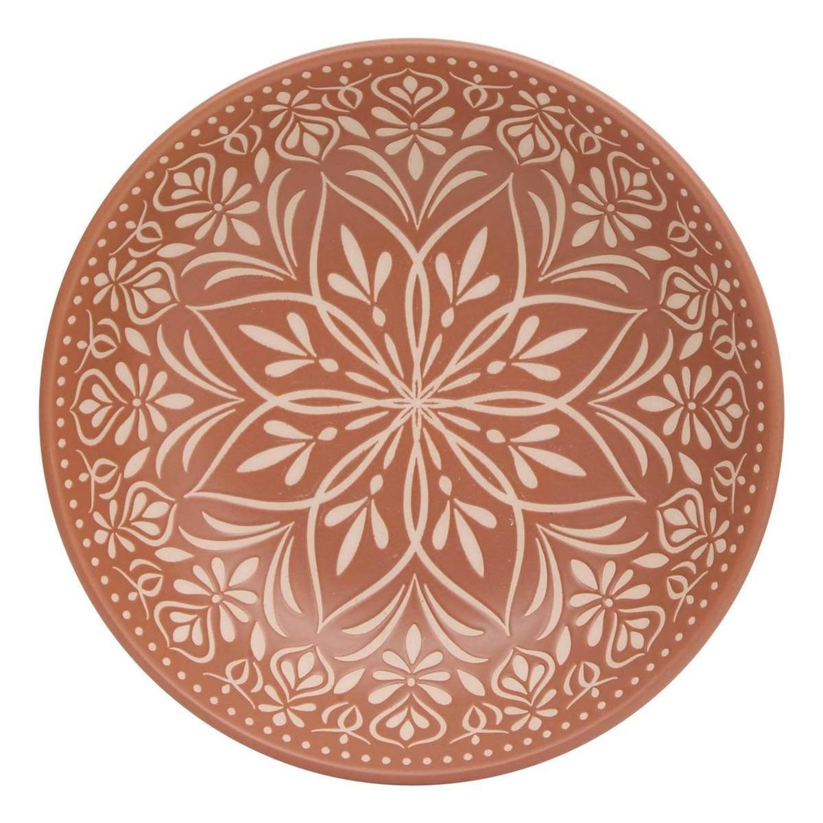 SECRET DE GOURMET Lot de 6 Assiettes Creuses en Céramique  Inès  20cm Terracotta