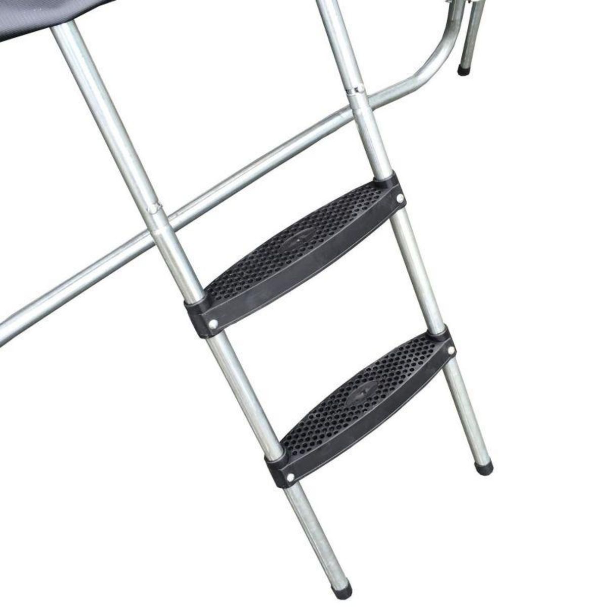 JUMP4FUN Trampoline Semi-Pro 14FT / 427cm Noir avec Filet de sécurité, Tapis de saut, Coussin de protection, Echelle