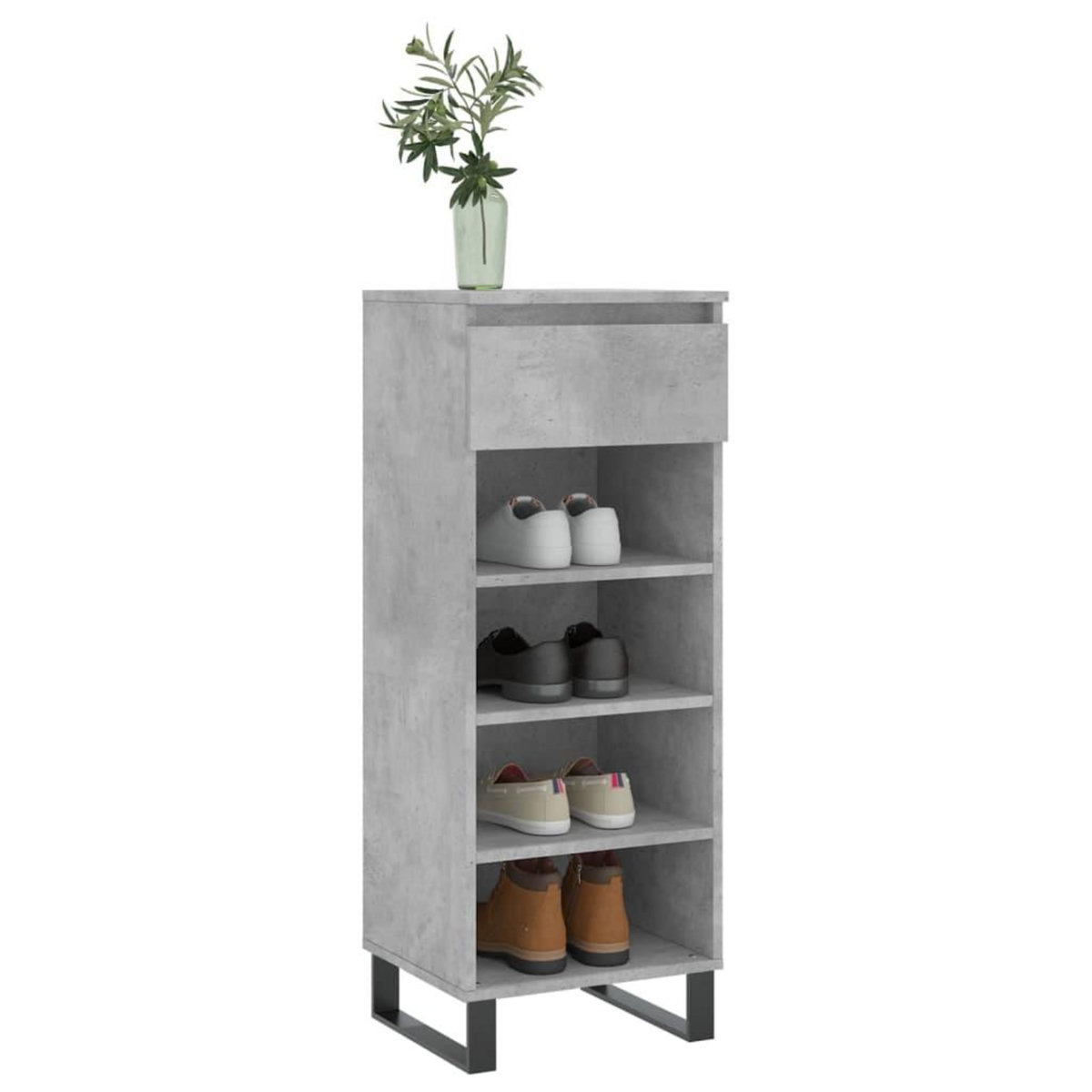 VIDAXL Armoire a chaussures Gris beton 40x36x105 cm Bois d'ingenierie