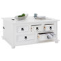 Voir la diapositive 4 : IDIMEX Table basse coffre en pin TEQUILA style mexicain, avec 5 tiroirs, lasuré blanc