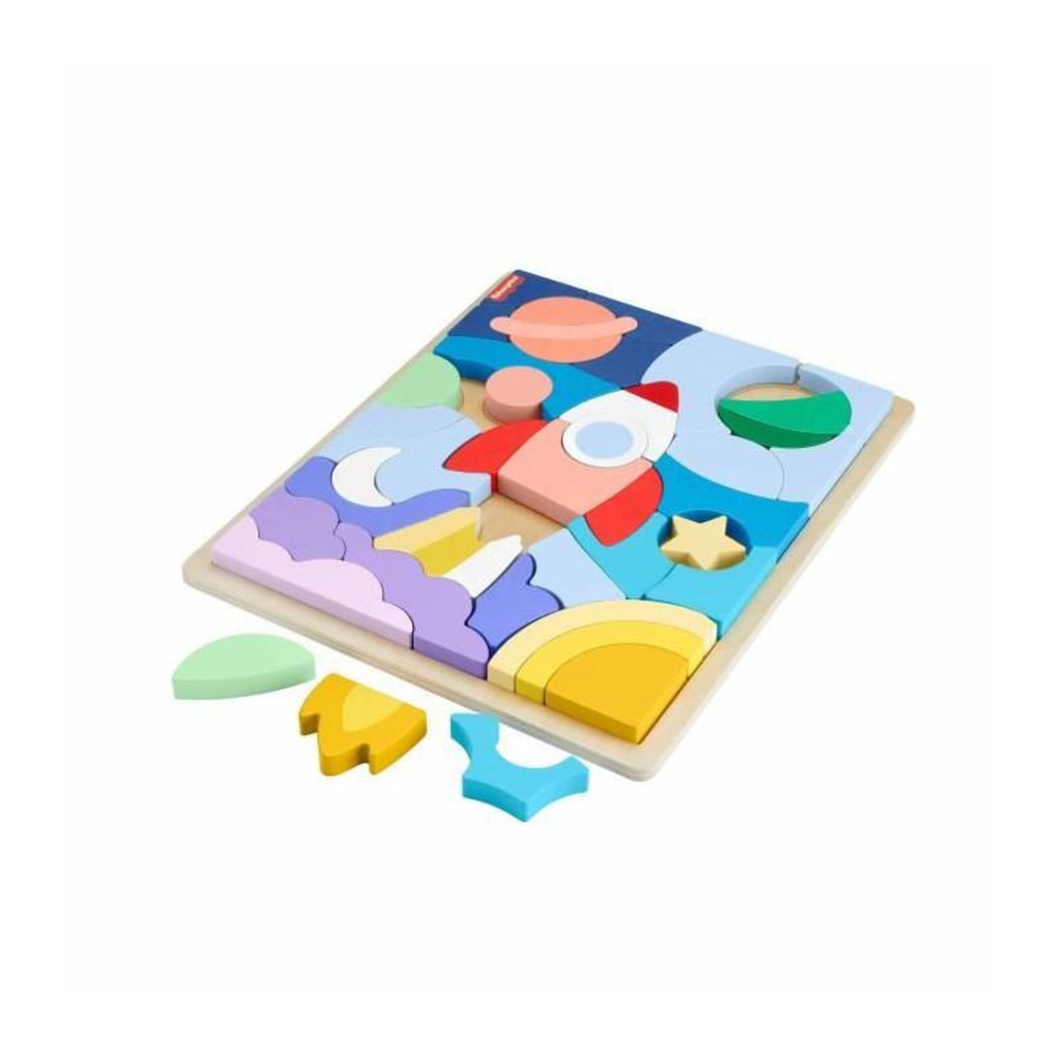 FISHER PRICE Puzzle 42 pièces bois L’Espace – Puzzle éducatif enfant – Fisher-Price – HXY42