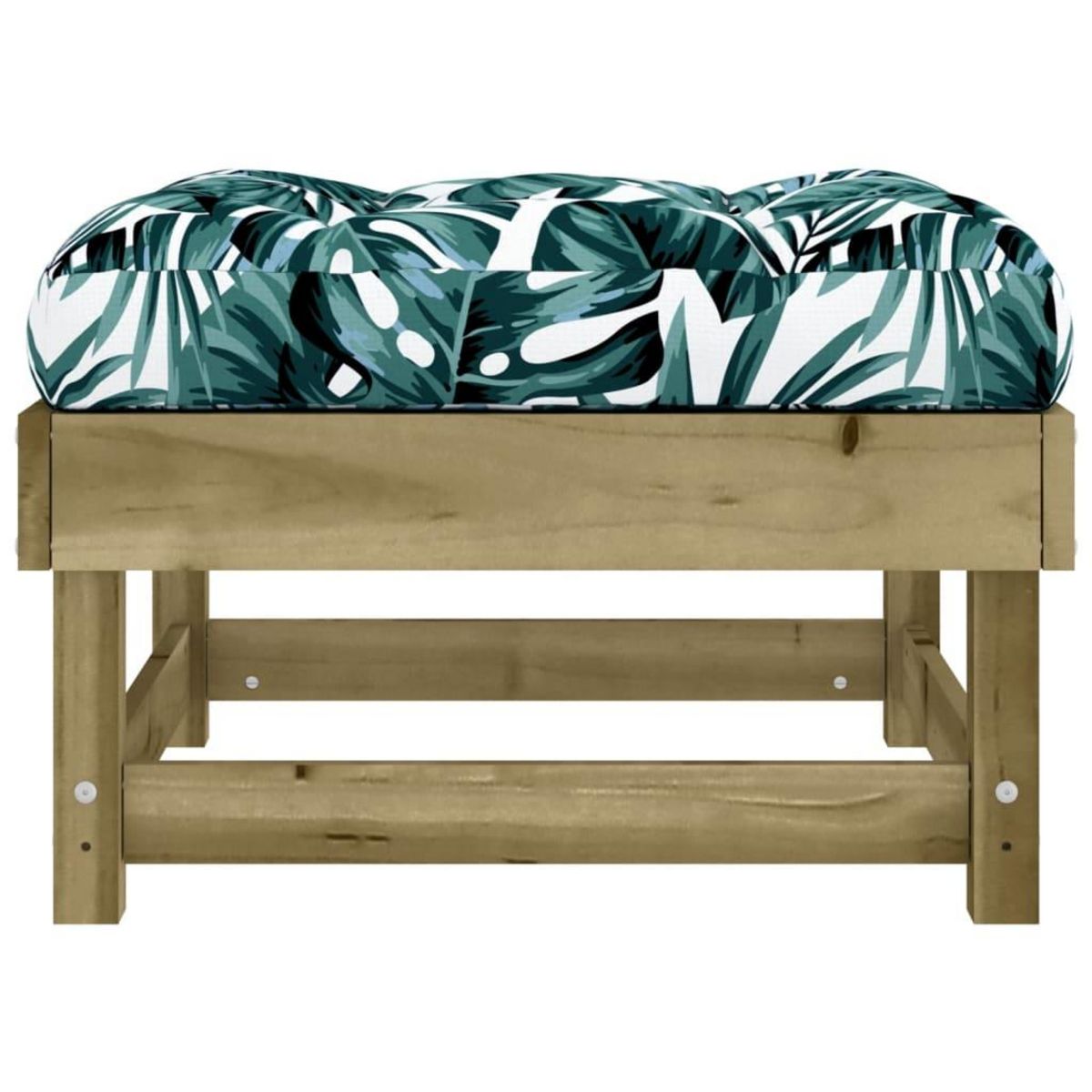 VIDAXL Repose-pied de jardin avec coussin bois de pin impregne