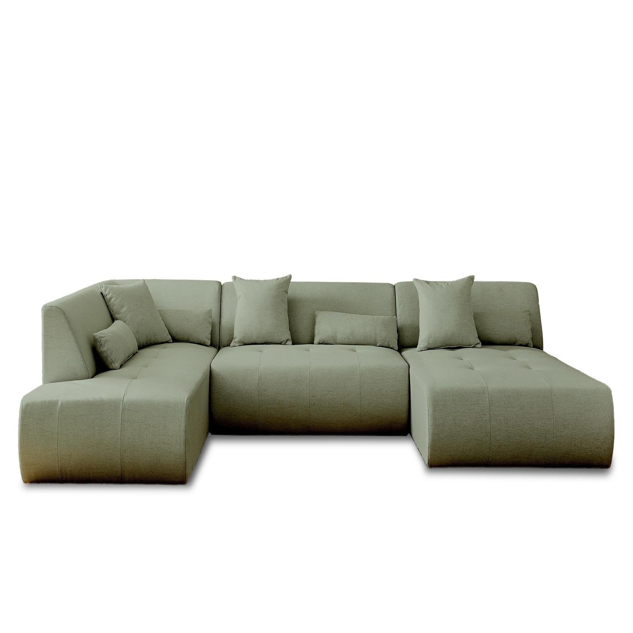 Voir la diapositive 1 : BEST MOBILIER Onyx - canapé modulable panoramique d'angle gauche 7 places - en tissu
