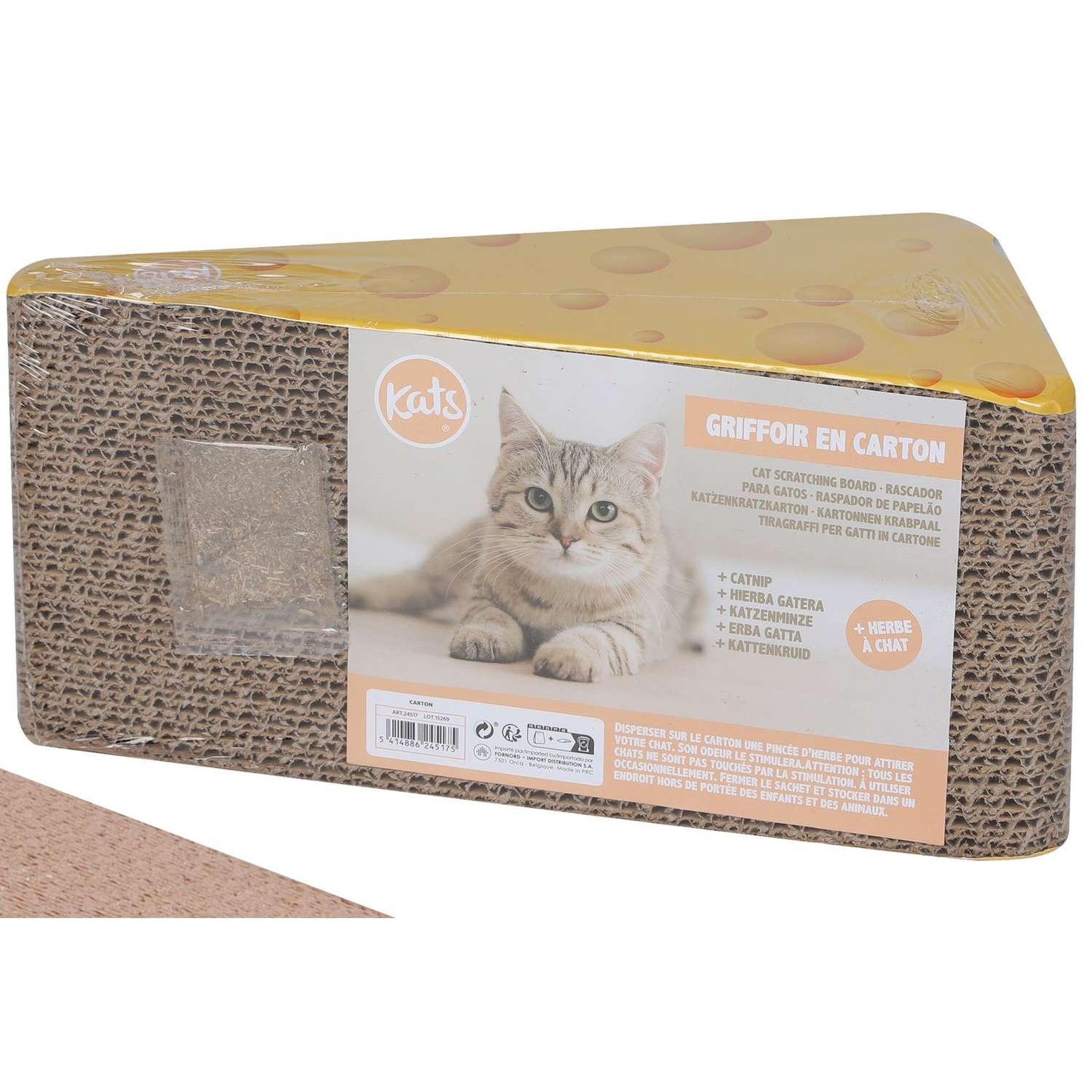 Voir la diapositive 2 : TOILINUX Griffoir fromage avec herbe à chat