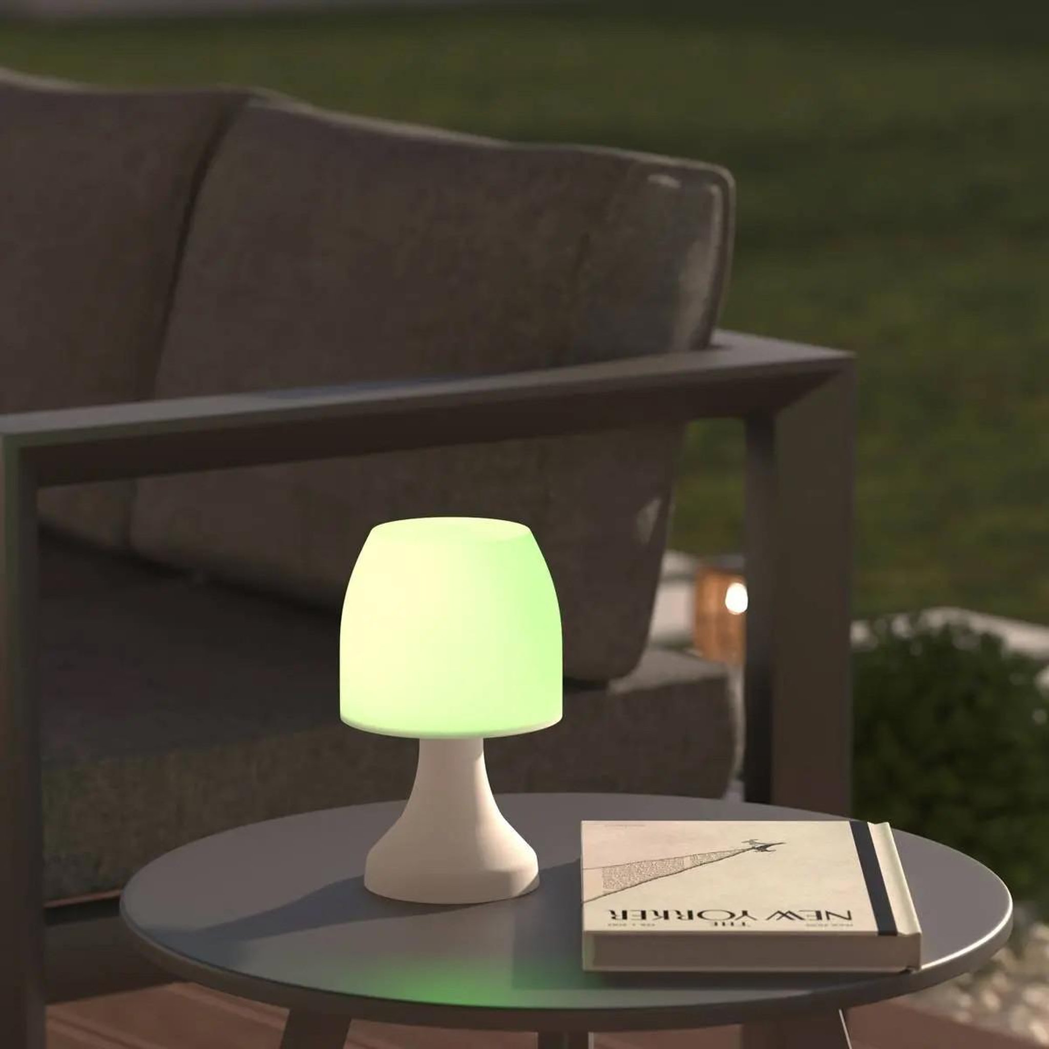 Voir la diapositive 6 : JARDIDECO Lampe champignon à poser 19,5 cm - Variation de couleur