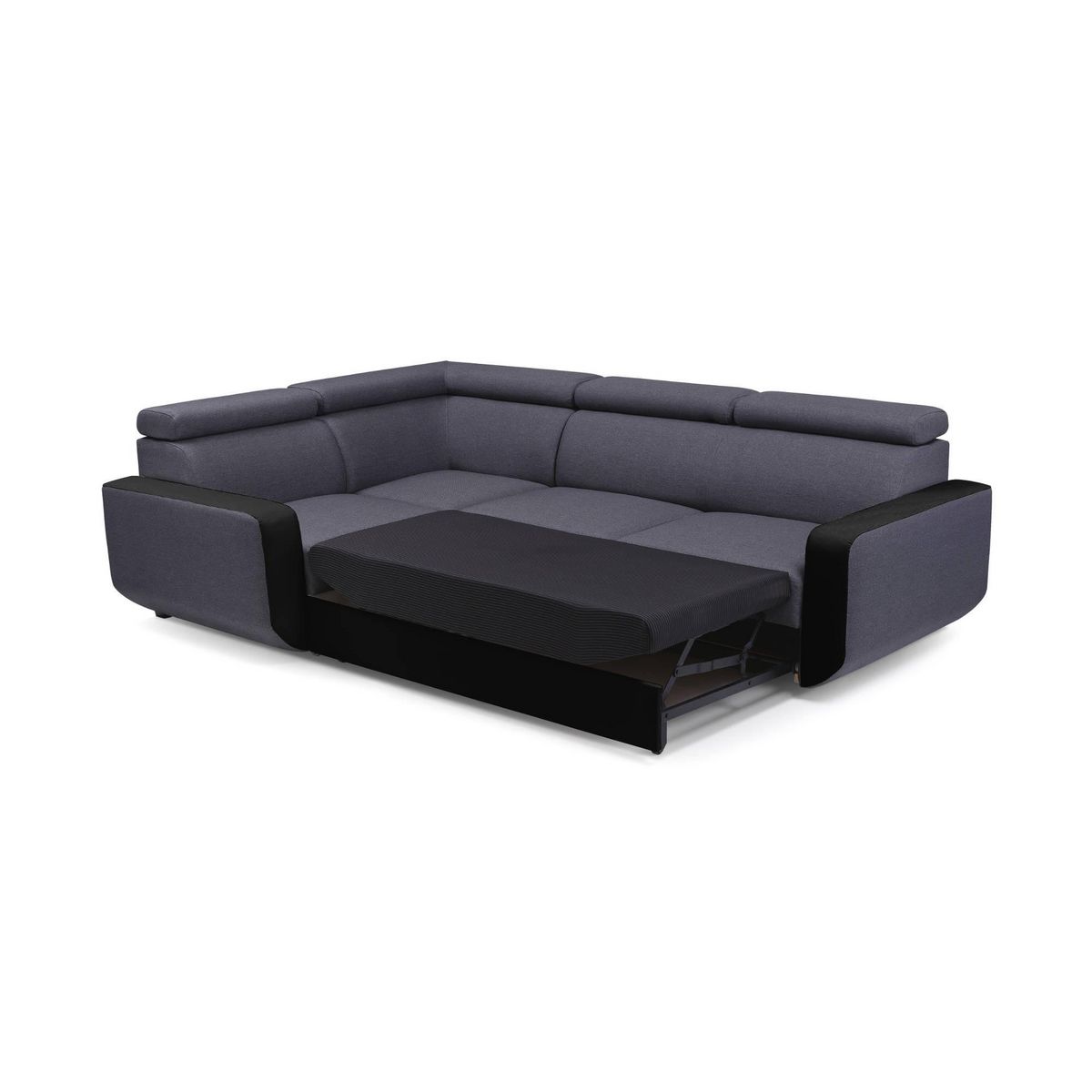 LISA DESIGN Dustin - canapé d'angle l réversible - 5 places - convertible avec coffre - têtieres réglables