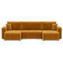Voir la diapositive 1 : BEST MOBILIER Nicole - canapé panoramique en u 7 places convertible avec coffre en tissu