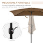 Voir la diapositive 5 : OUTSUNNY Parasol inclinable rectangulaire métal polyester haute densité 2,95L x 1,95l x 2,4H m chocolat