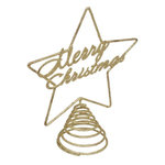 ATMOSPHERA Cimier de Sapin Pailleté  Merry Christmas  22cm Or