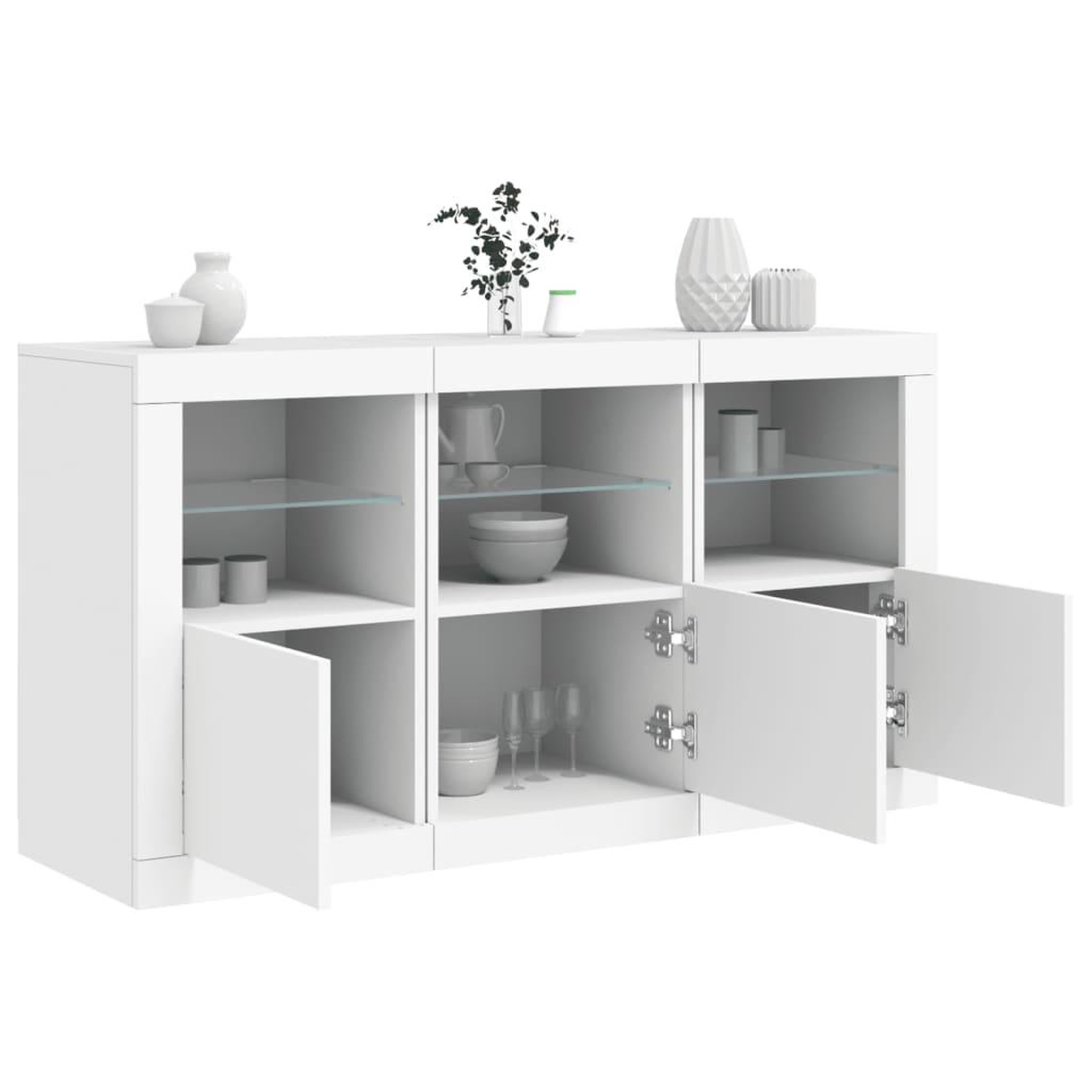 VIDAXL Buffet avec lumieres LED blanc 123x37x67 cm