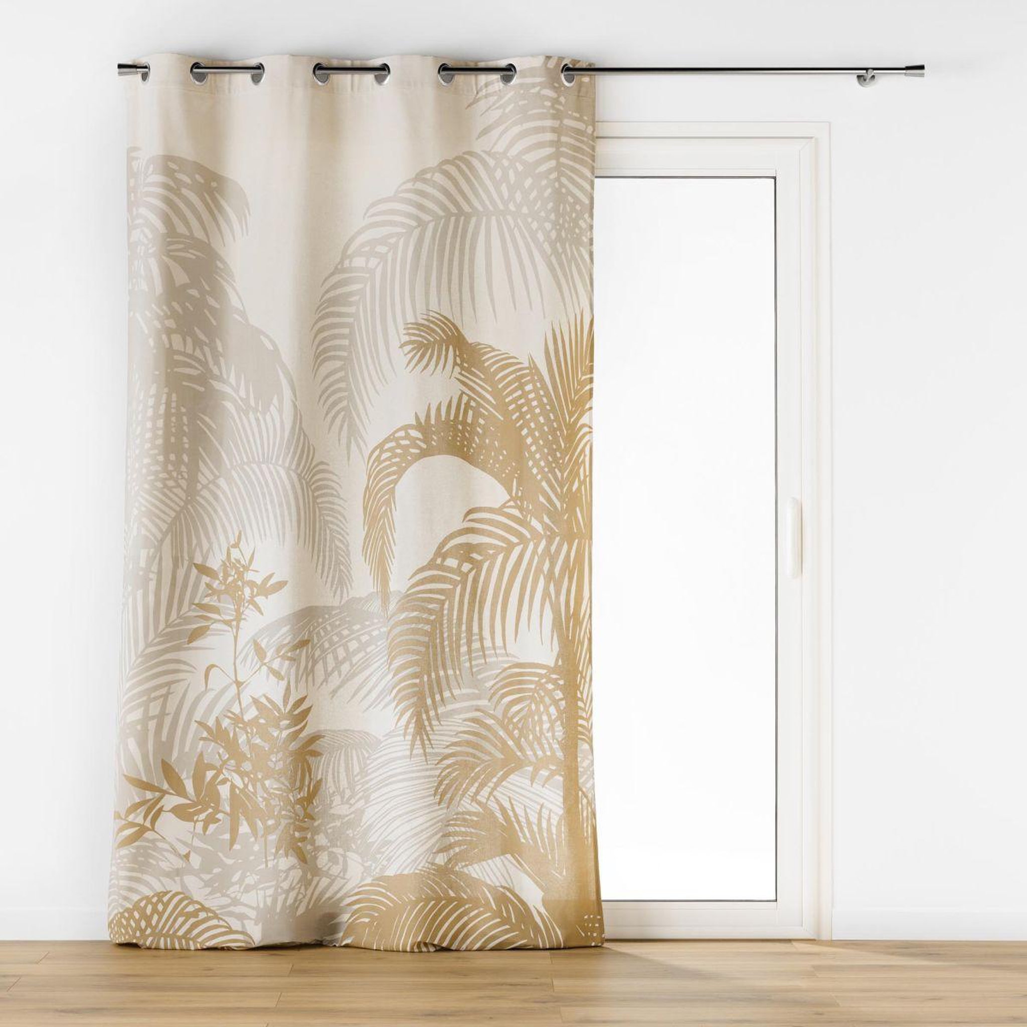 Douceur d'Intérieur Rideau à œillets imprimé  baobab  140x260cm beige