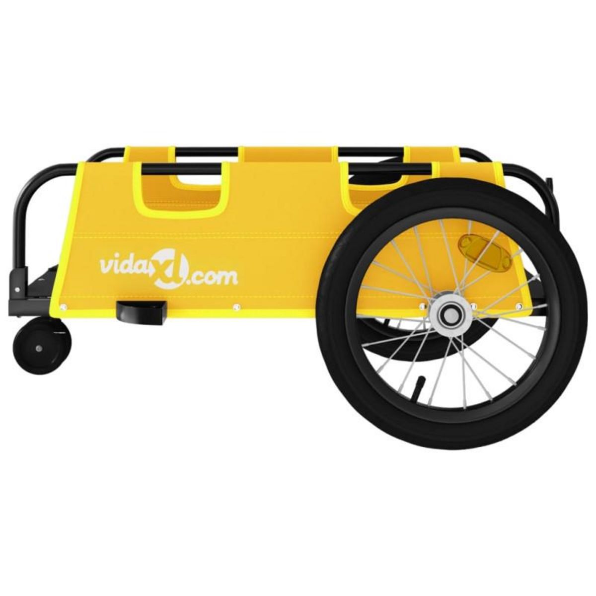 VIDAXL Remorque de vélo jaune tissu oxford et fer