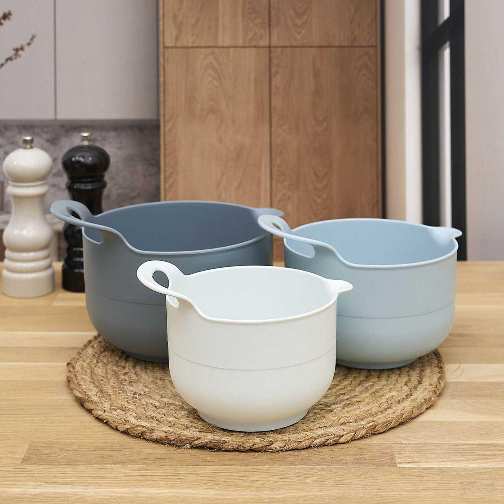 Voir la diapositive 5 : Lily Cook Lot de 3 bols pâtissiers  mélangeur  18cm bleu
