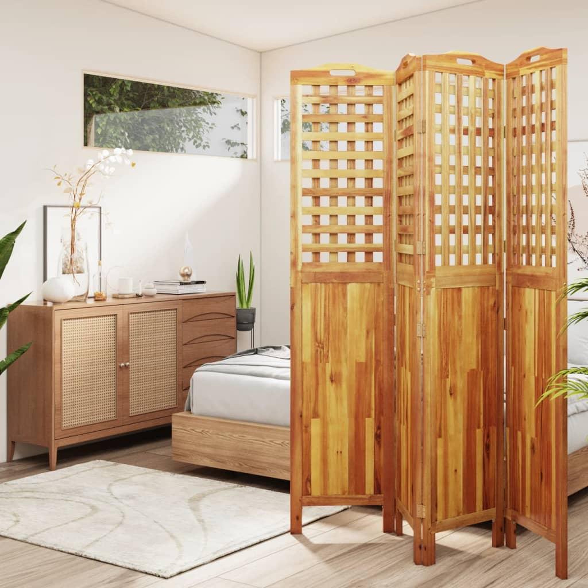 VIDAXL Cloison de separation 4 panneaux 162x2x180 cm Bois d'acacia