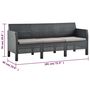 Voir la diapositive 6 : VIDAXL Salon de jardin 3 pcs avec coussins PP Rotin Anthracite